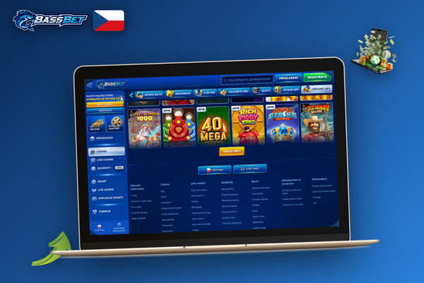 Bassbet Casino Casino desktop verze zobrazuje upozornění na dostupnou aktualizaci