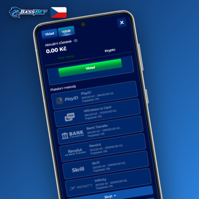Bankovní převod v CZK pro výběr vyšších částek v Bassbet Casino Casino