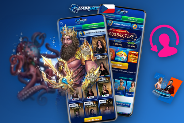 Přihlašovací obrazovka Bassbet Casino Casino přihlášení aplikace na iPhonu s Face ID